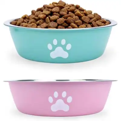 HausPets Juego de 2 cuencos antideslizantes acero inoxidable perros gatos - Artículo 1 - HausPets - Comparador de precios