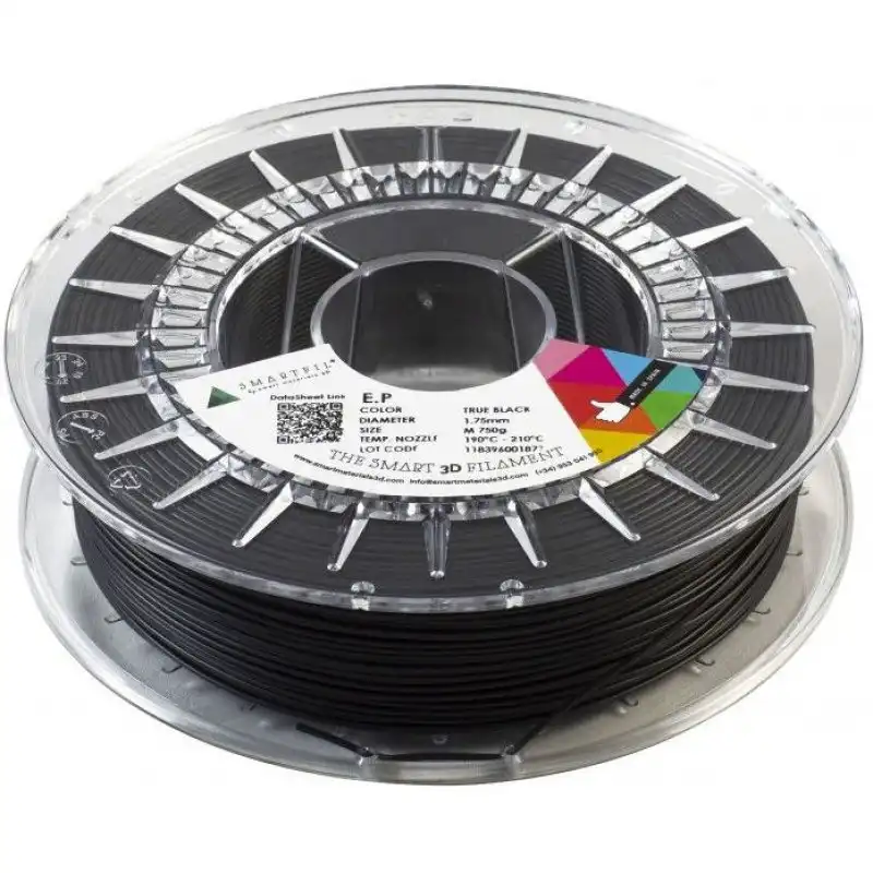Smartfil EP PLA Filamento 3D Fácil Lijado 1.75mm 750g True Black