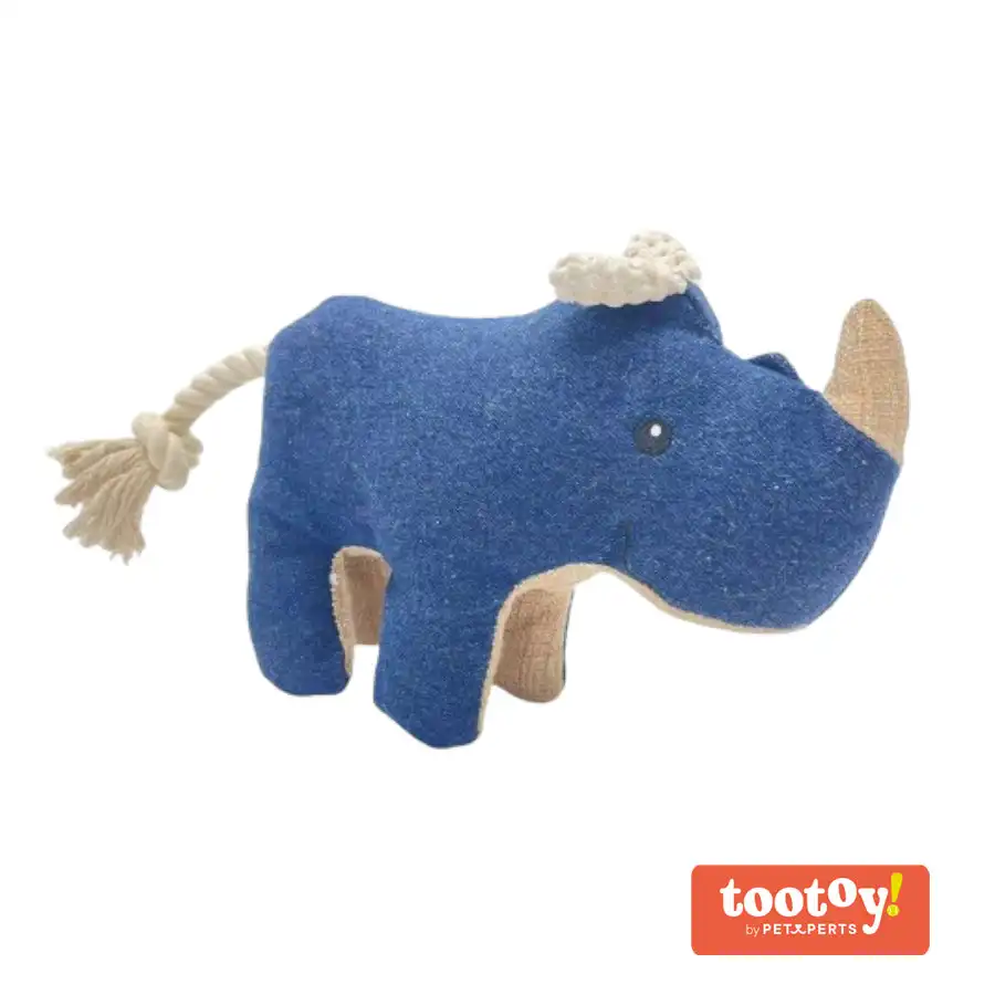 Tootoy! Comfort Denim Rhino peluche con sonido para perros - Tootoy! - Comparador de precios