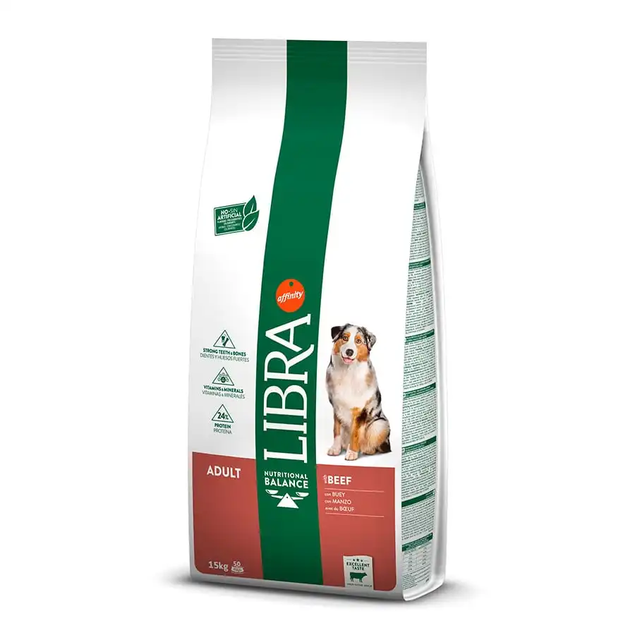 Pienso para perros adultos pequeños, medianos y grandes Libra Mix buey, pollo y guisantes 3 Kg