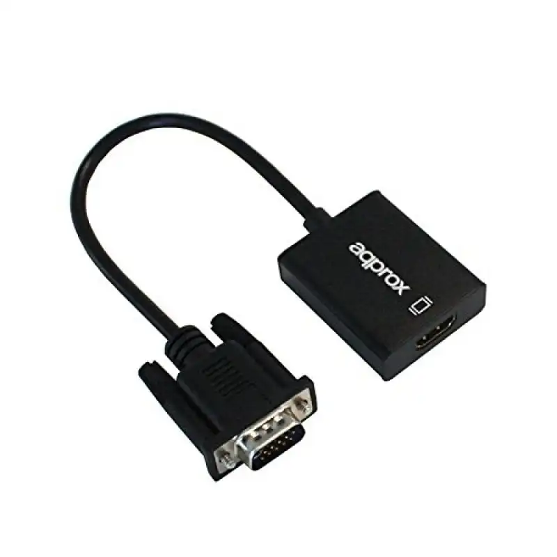 Approx APPC25 Adaptador VGA a HDMI con Audio Negro