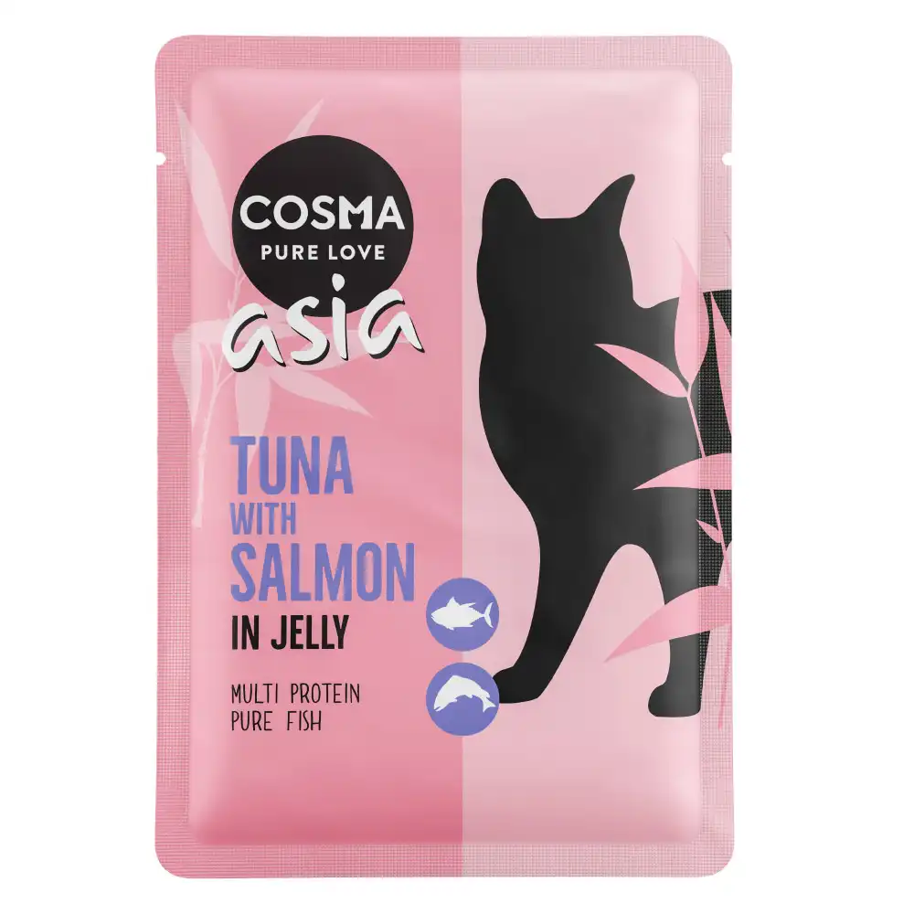 Cosma Asia 6 x 100 g en bolsitas para gatos - Atún con salmón