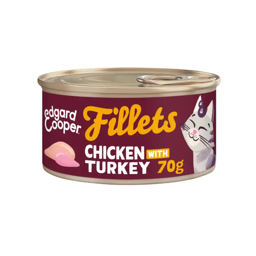 Edgard & Cooper Filetes de pollo y pavo en Caldo lata para gatos 70 g - Edgard & Cooper - Comparador de precios
