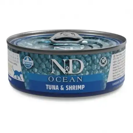 Farmina ND Ocean Comida Húmeda para Gatos con Atún y Gamba, 24 x 70 Gr - Farmina - Comparador de precios