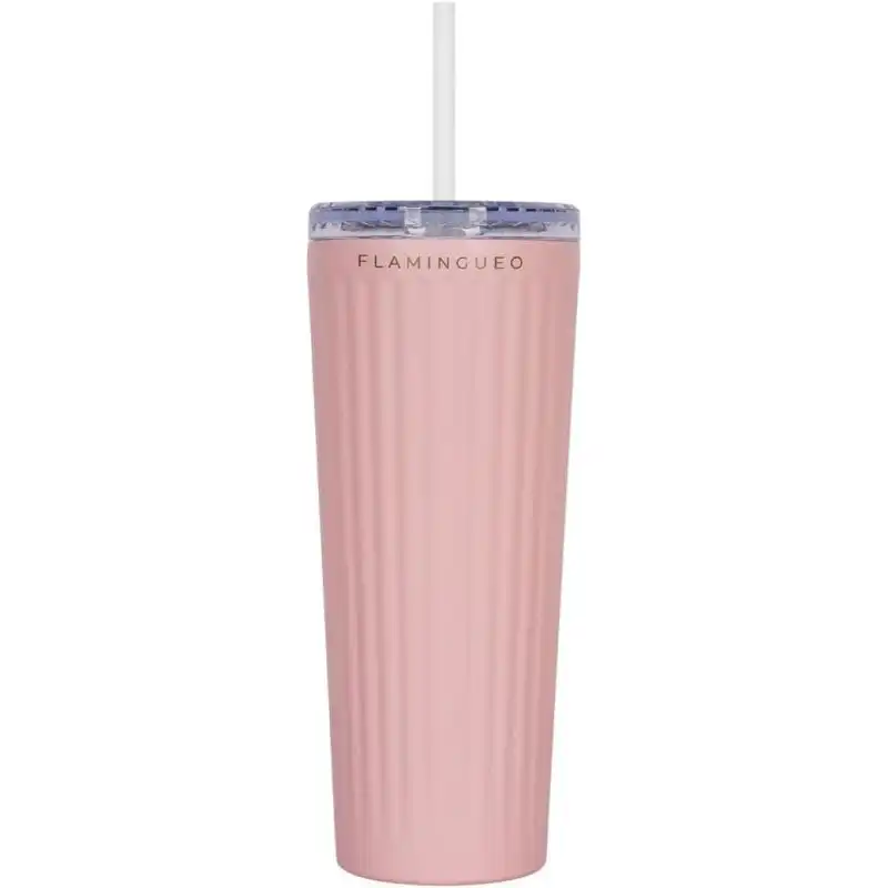 Flamingueo Vaso Térmico Rosa Acero Inoxidable Bebidas Frías 24h Y Calientes 10h Capacidad 0.8l