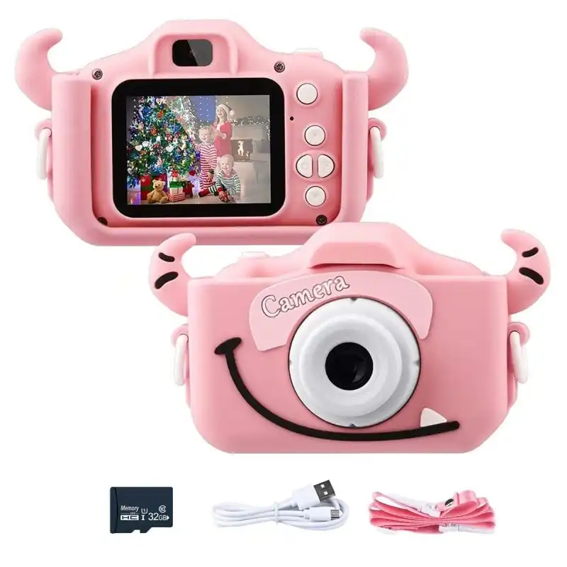Kinsi X5S Cámara Infantil 2.0" 13MP con Tarjeta SD 32GB Rosa