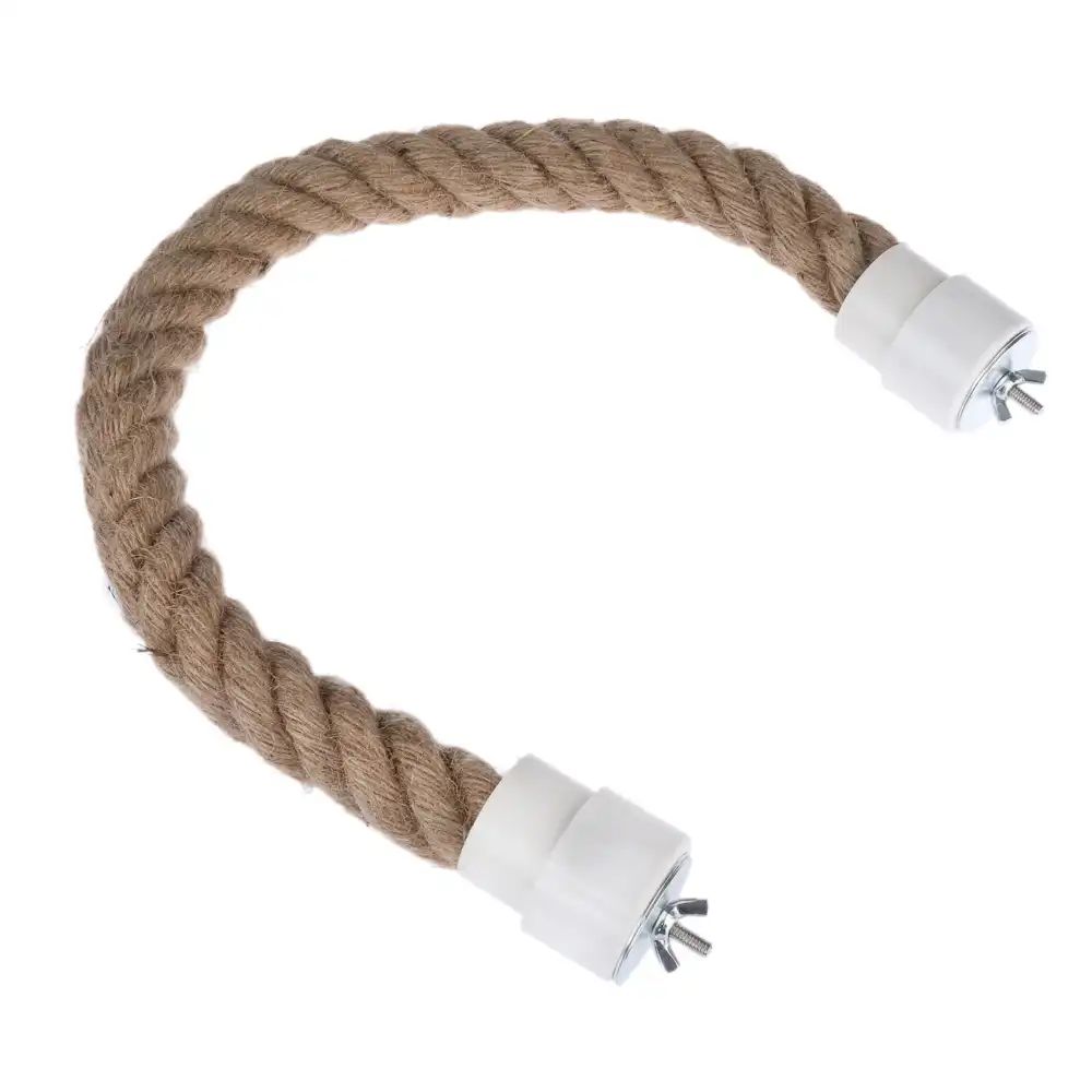 TIAKI Percha de yute natural para pájaros - Tamaño L: 3,2 x 60 cm (Diám x L)