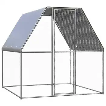 vidaXL Gallinero de acero galvanizado plateado y gris 2x2x2 m - VIDAXL - Comparador de precios