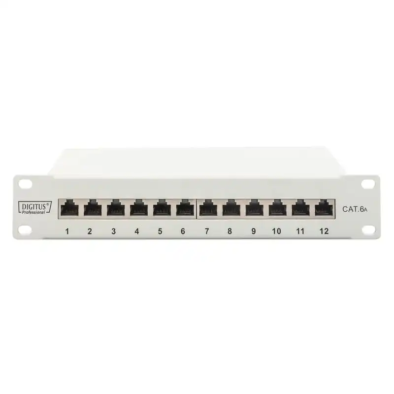 Digitus Panel 10" 12 Puertos FTP Cat 6 1U Gris