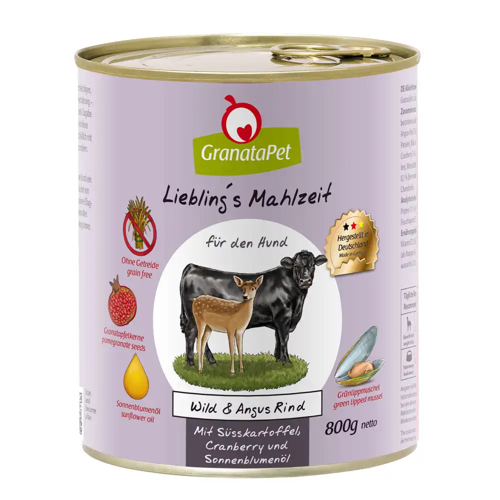 GranataPet Liebling's Mahlzeit  6 x 800 g - Venado y ternera Angus