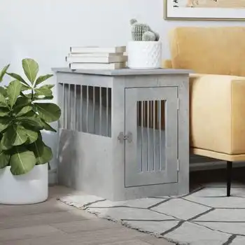 Jaula Para Perros Madera Ingeniería Gris Hormigón 45x62x59 Cm