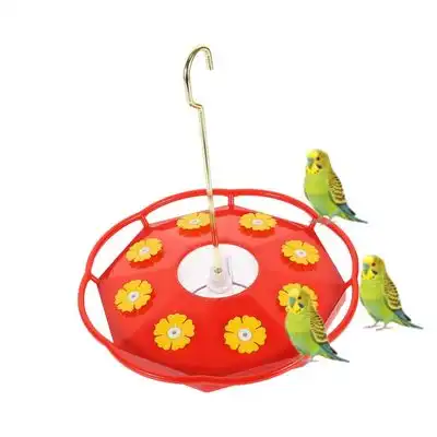 MCBOSON Baño colgante para pájaros con un diseño floral de colibrí rojo - 1 artículo - Mcboson - Comparador de precios