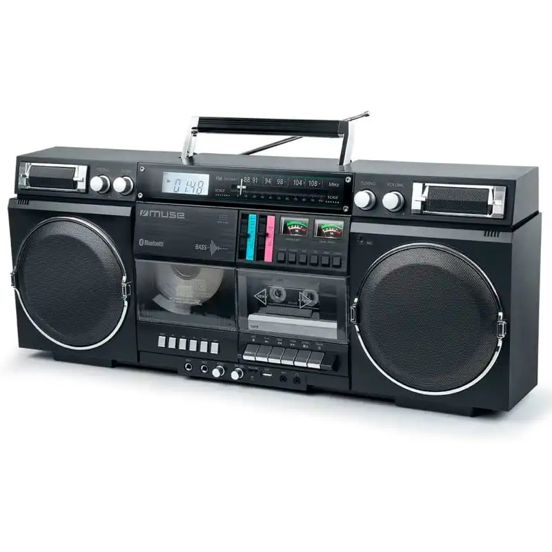 Muse M-380 Gb Radio K7 Y CD Portátil Bluetooth Negro
