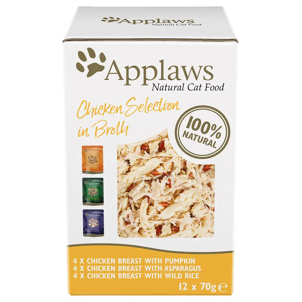 Pack mixto Applaws Cat Pouch en caldo para gatos 12 x 70 g - Pollo - Applaws - Comparador de precios