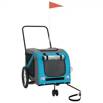 Remolque De Bicicleta Mascotas Hierro Tela Oxford Azul Gris Vidaxl - VIDAXL - Comparador de precios
