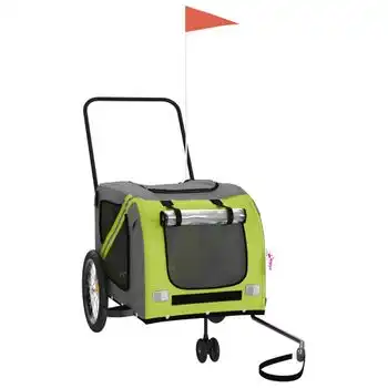 Remolque De Bicicleta Mascotas Hierro Tela Oxford Verde Gris Vidaxl - VIDAXL - Comparador de precios