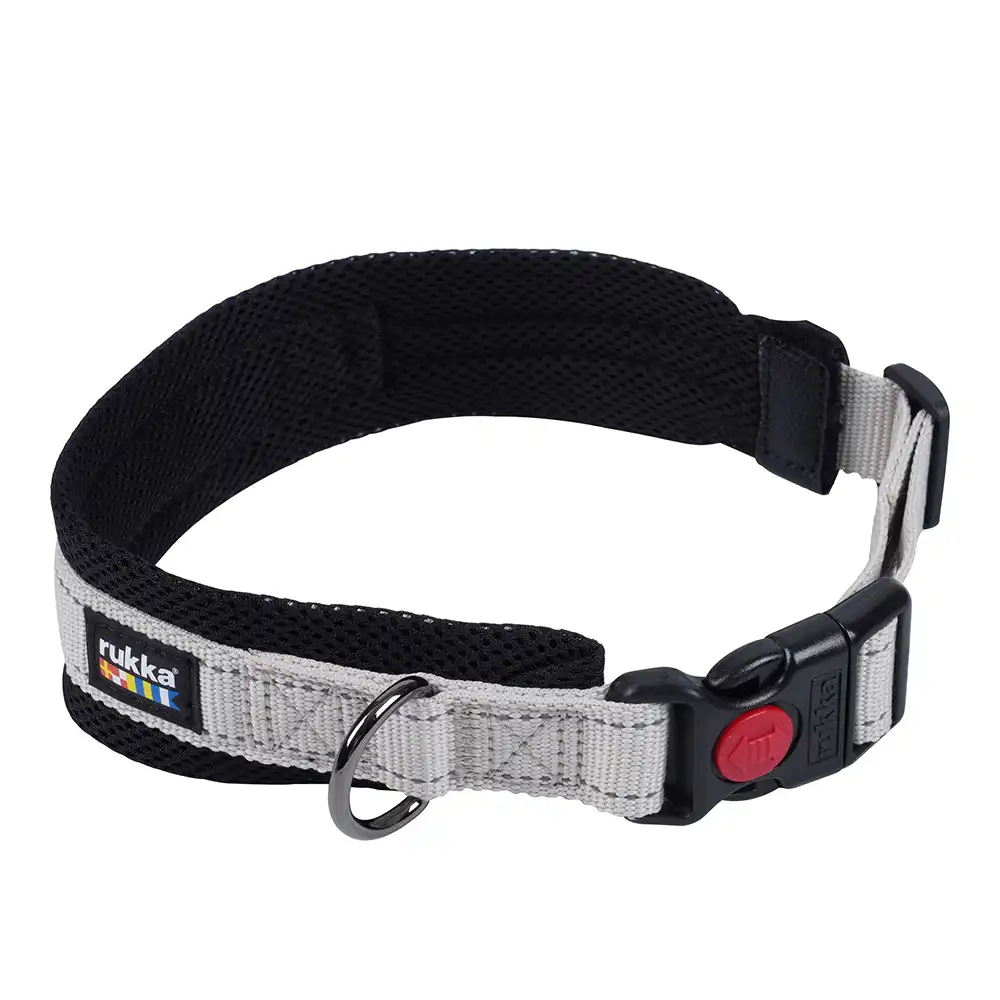 Rukka® Bliss Eco gris collar para perros - XS: 25 - 35 cm de cuello, 15 mm de ancho