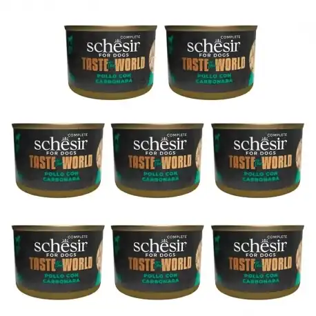 Schesir Taste The World Comida Húmeda para Perros Pollo Con Carbonara, 8 x 150 gr - Schesir - Comparador de precios