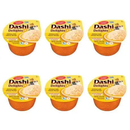 Churu Dashi Delights Comida Húmeda en Caldo con Pollo y Queso, 6x70 gr - Churu - Comparador de precios