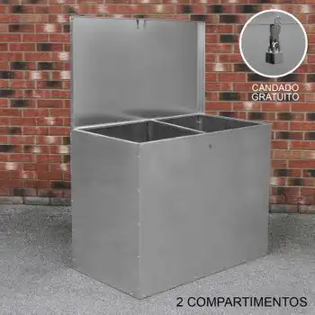 Contenedor Grande De Alimentación Animales Almacenaje 64l Exterior 2 Compartimentos - MONSTER SHOP - Comparador de precios