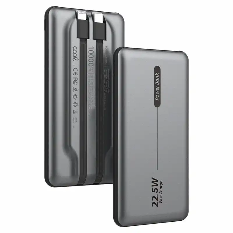 Cool Batería Externa Universal Power Bank 10.000mAh PD 22.5W (2 Cables) Gris