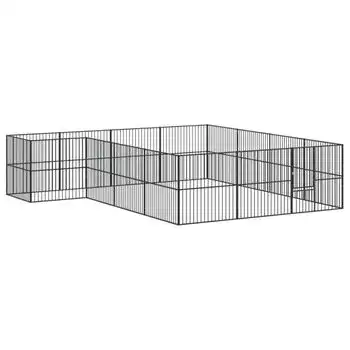 Corralito Para Perros Con 16 Paneles Acero Galvanizado Negro Vidaxl - VIDAXL - Comparador de precios