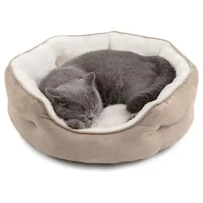 MCBOSON 63 cm Marrón - Almohadilla térmica redonda, cama para gatos - M: 63*53*20cm Marrón - Mcboson - Comparador de precios