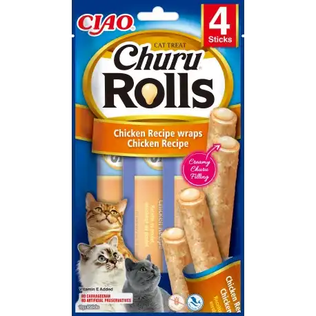 Pack Churu para gato adulto Rolls de Pollo, 1 x 40 gr - Churu - Comparador de precios