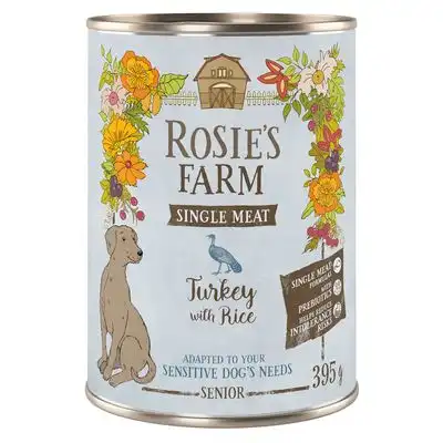 Rosie's Farm Single Meat Senior 6 x 395 g - Pavo y arroz - Rosies Farm - Comparador de precios