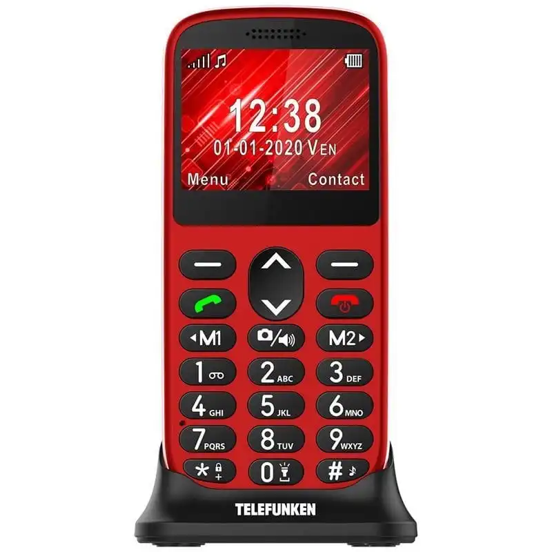 Telefunken S420 Teléfono para Mayores Rojo Libre