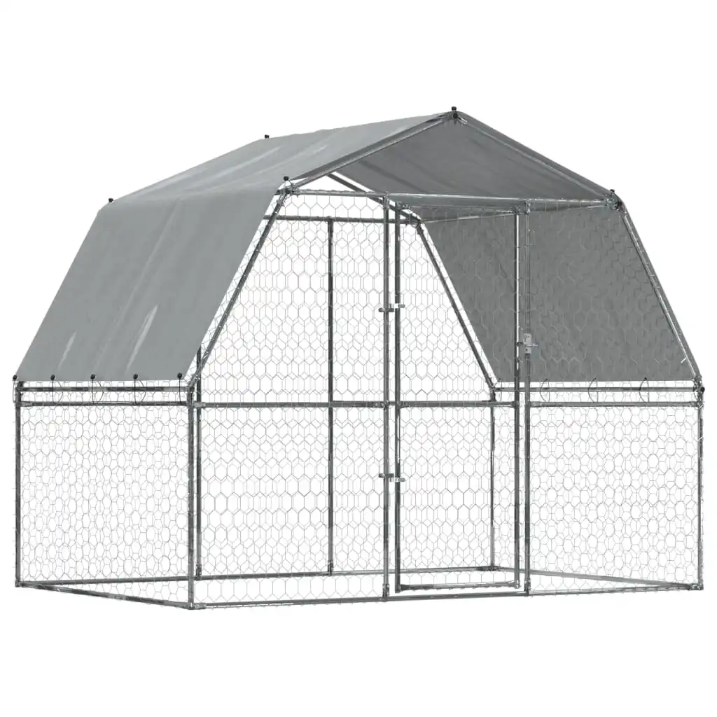 VidaXL Jaulas perros con techo puerta 2 uds acero galvanizado plateado - VIDAXL - Comparador de precios