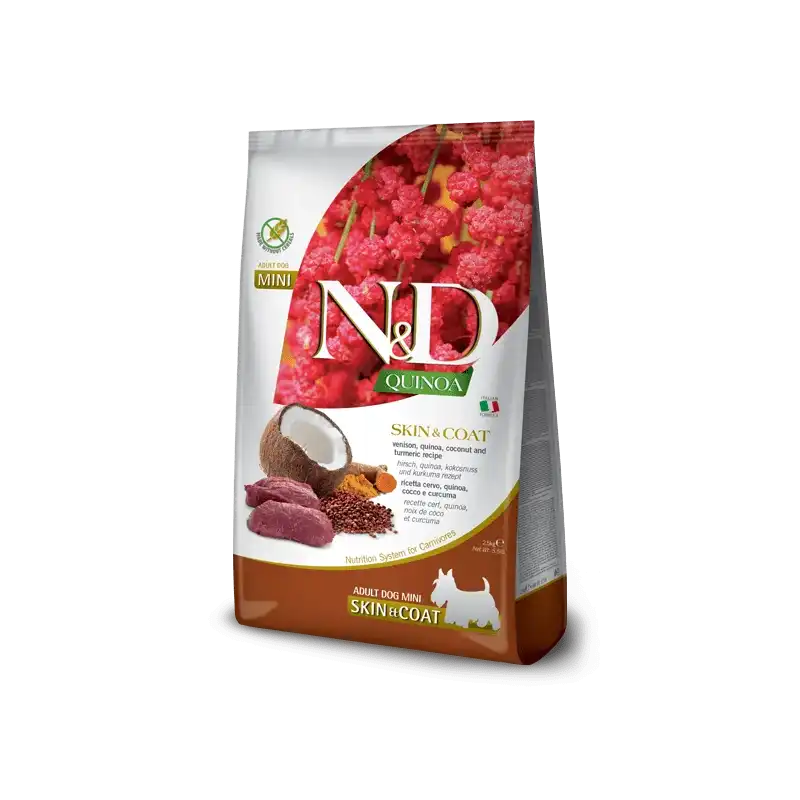 2,5Kg Farmina ND Quinoa Skin Coat Pienso para perros minis de Venado - Farmina - Comparador de precios