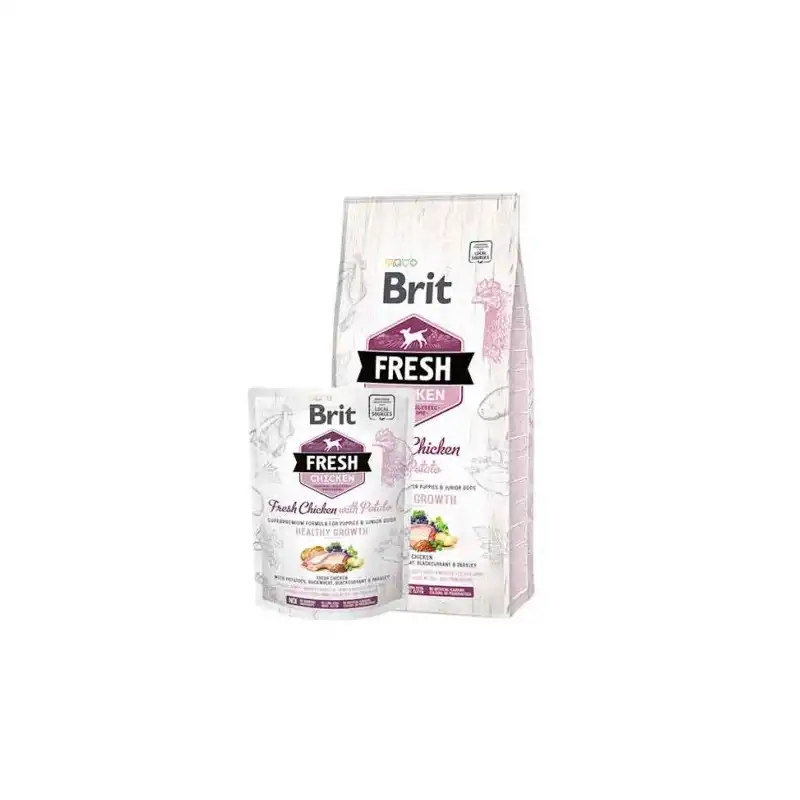 Brit fresh puppy healthy growth pollo patata pienso para perros, Peso 12 Kg - Brit - Comparador de precios