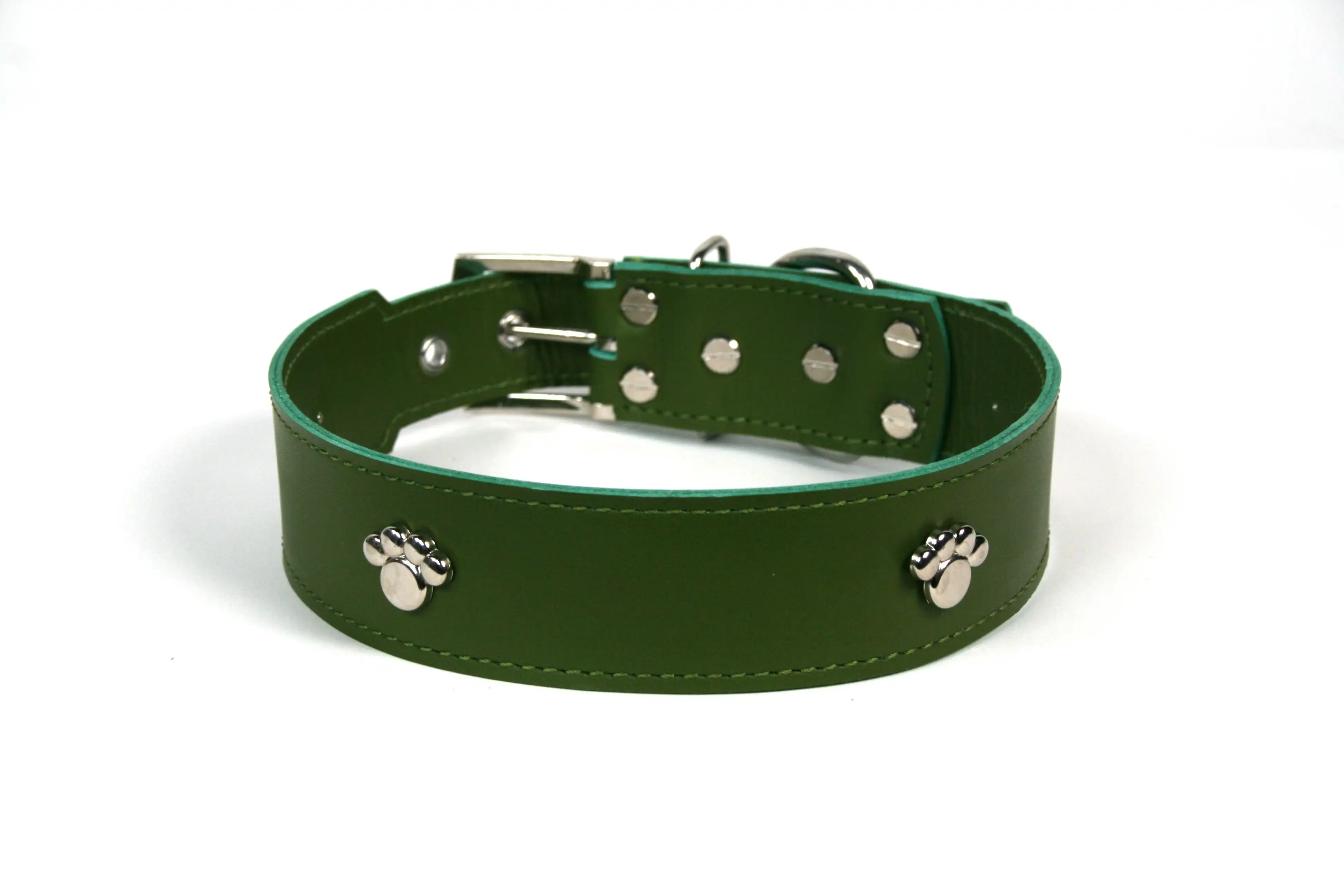 COLLAR DE PIEL VERDE CON  HUELLA - LGMCAN - Comparador de precios