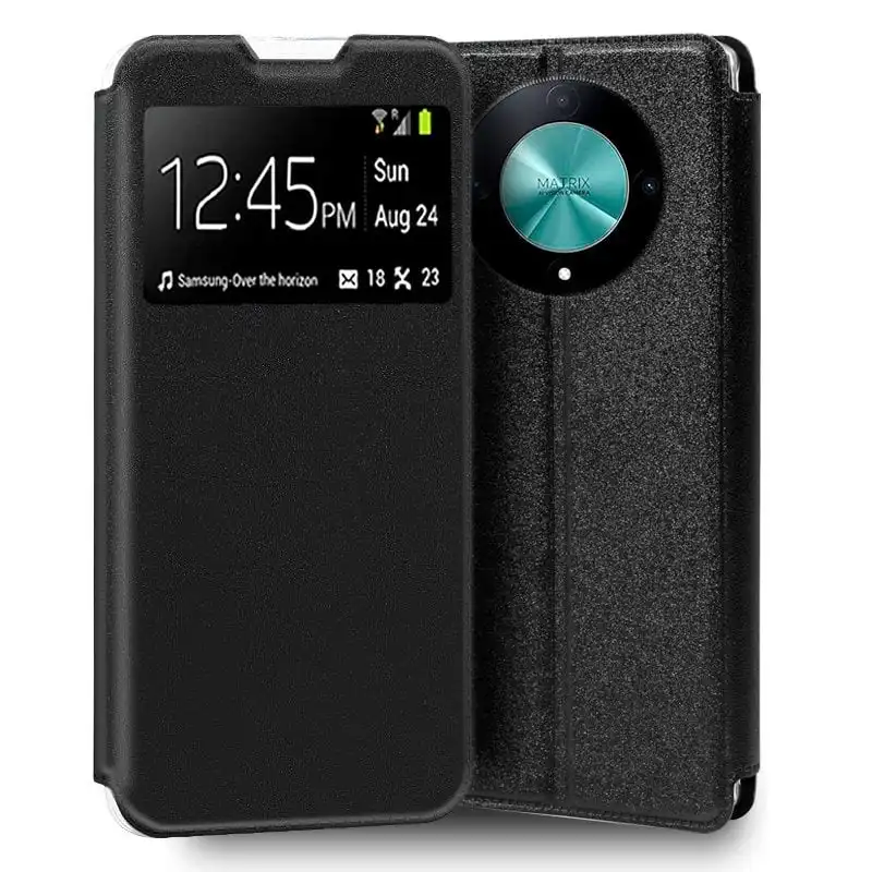 Cool Funda Flip Cover Liso Negro para Honor Magic 6 Lite 5G