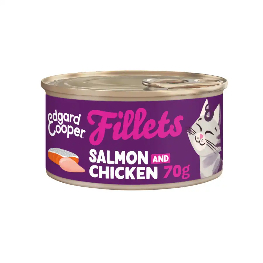 Edgard & Cooper Filetes de salmón y pollo en Caldo lata para gatos 70 g - Edgard & Cooper - Comparador de precios