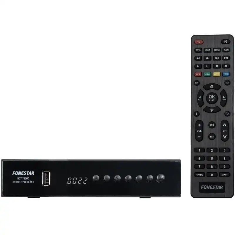 Fonestar RDT-762HD Sintonizador TDT HD DVB-T2/C2 Negro