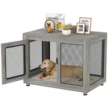 Jaula Para Perros De Melamina Acero 94x60x71,5 Cm-pawhut. Gris