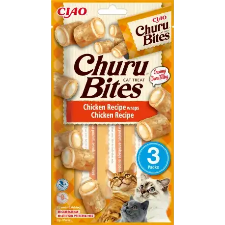 Pack Churu para gato adulto Bites de Pollo, 1 x 30 gr - Churu - Comparador de precios
