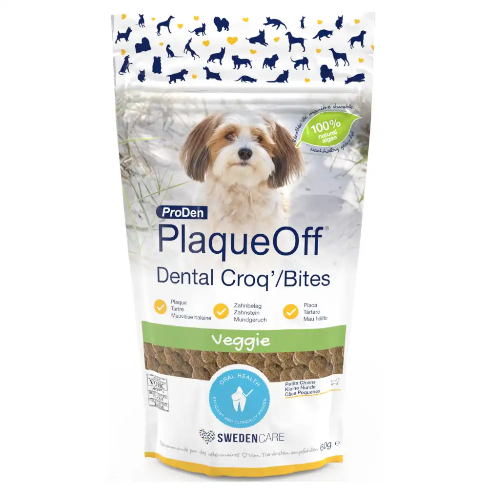 ProDen PlaqueOff Dental Croq snacks dentales para perros pequeños y gatos - 60 g - ProDen - Comparador de precios