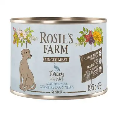 Rosie's Farm Single Meat Senior 6 x 195 g - Pavo y arroz - Rosies Farm - Comparador de precios