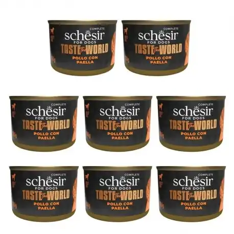 Schesir Taste The World Comida Húmeda para Perros Pollo Con Paella, 8 x 150 gr - Schesir - Comparador de precios