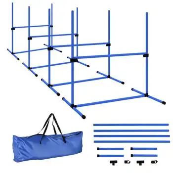 Set Agilidad Perros De Pe Plástico Abs 99x65x94 Cm-pawhut.azul