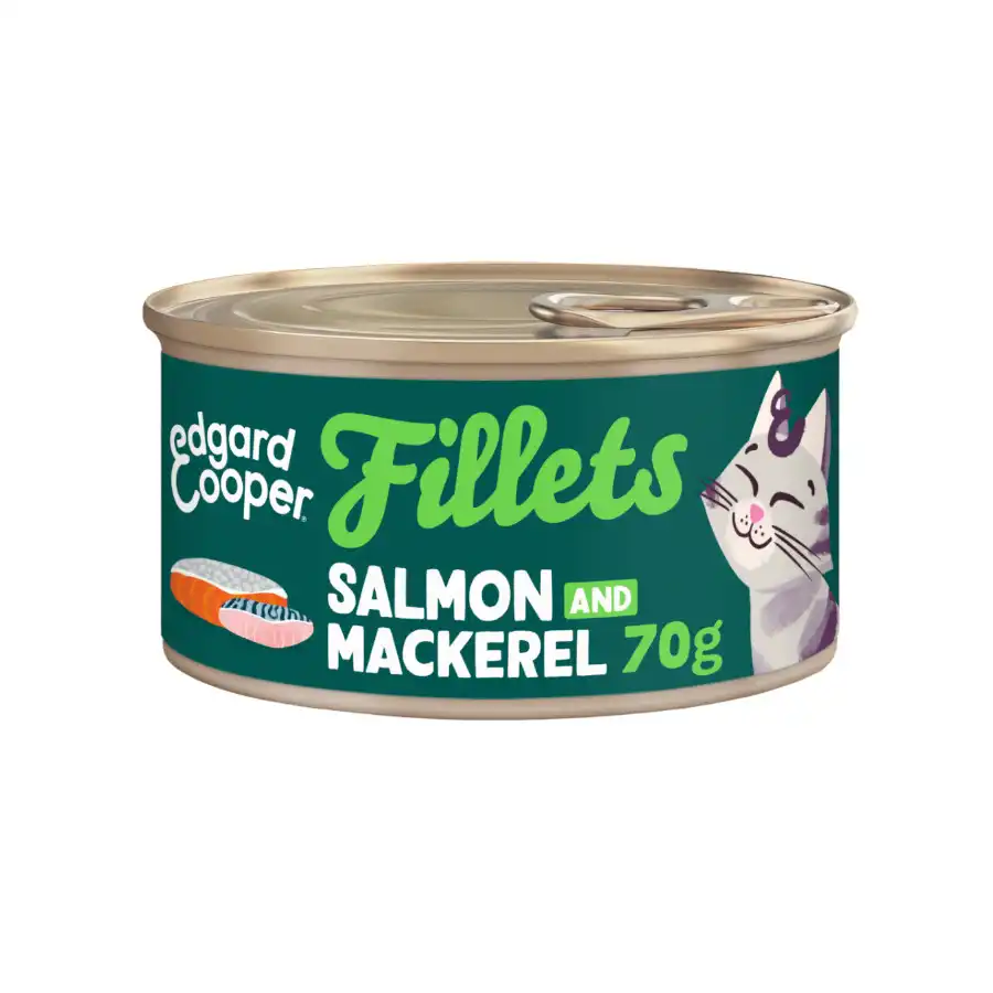 Edgard & Cooper Filetes de salmón y caballa en Caldo lata para gatos 70 g - Edgard & Cooper - Comparador de precios
