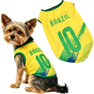 HausPets Camiseta de fútbol para perros - Brasil - Brasil-M - HausPets - Comparador de precios