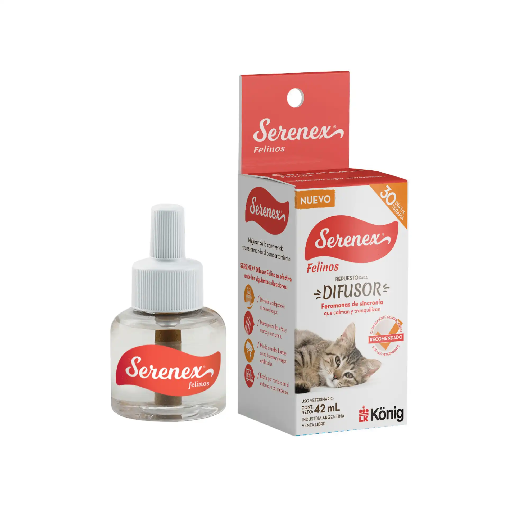 Konig König Serenex Difusor con Feromonas para gatos - 42 ml - König - Comparador de precios