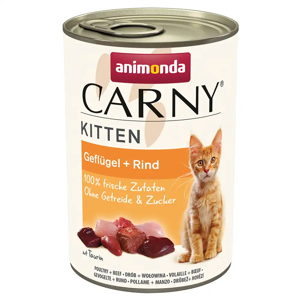 Animonda Carny Kitten 6 / 12 x 400 g - 12 x 400 g - Ave y vacuno