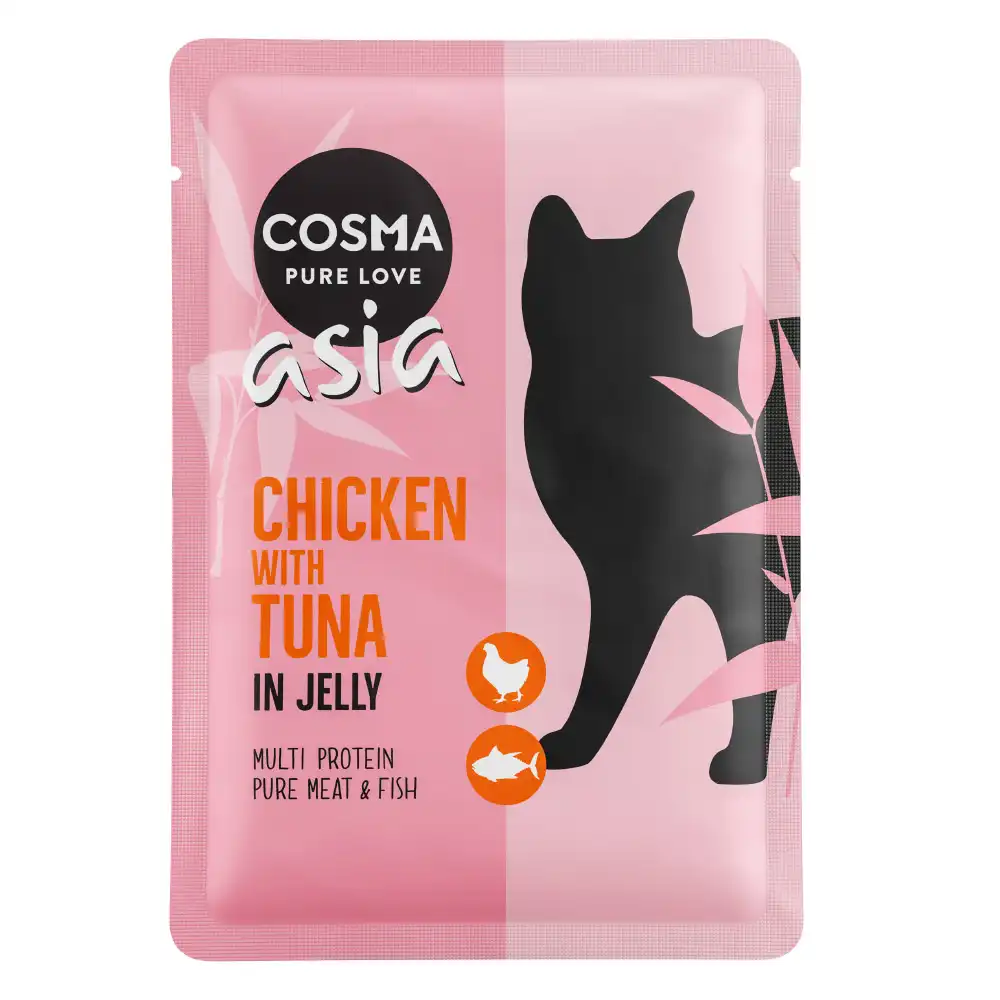 Cosma Asia 6 x 100 g en bolsitas para gatos - Pollo con atún - Cosma - Comparador de precios