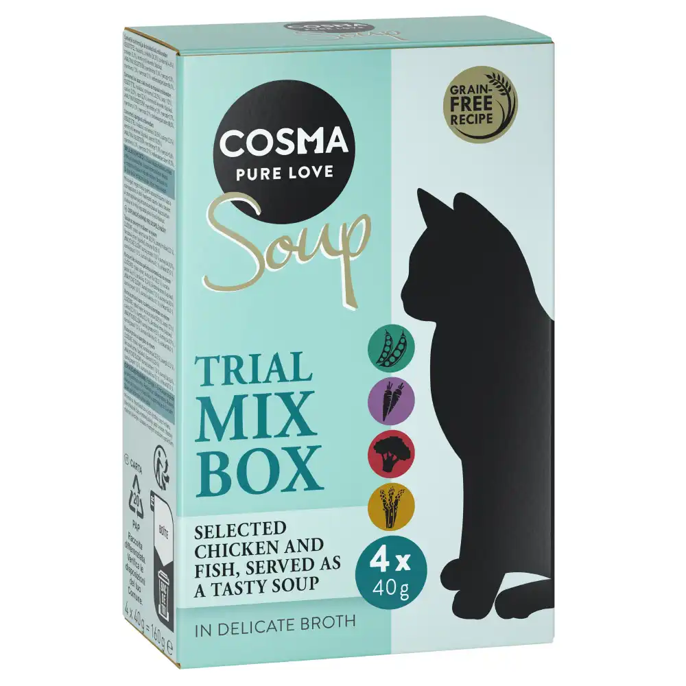 Cosma Soup sopa para gatos 4 x 40 g pack mixto - Mix 2: 4 variedades - Cosma - Comparador de precios