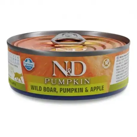 Farmina ND Pumpkin Comida Húmeda para Gatos con Jabalí, Calabaza y Manzana, 24 x 70 Gr - Farmina - Comparador de precios